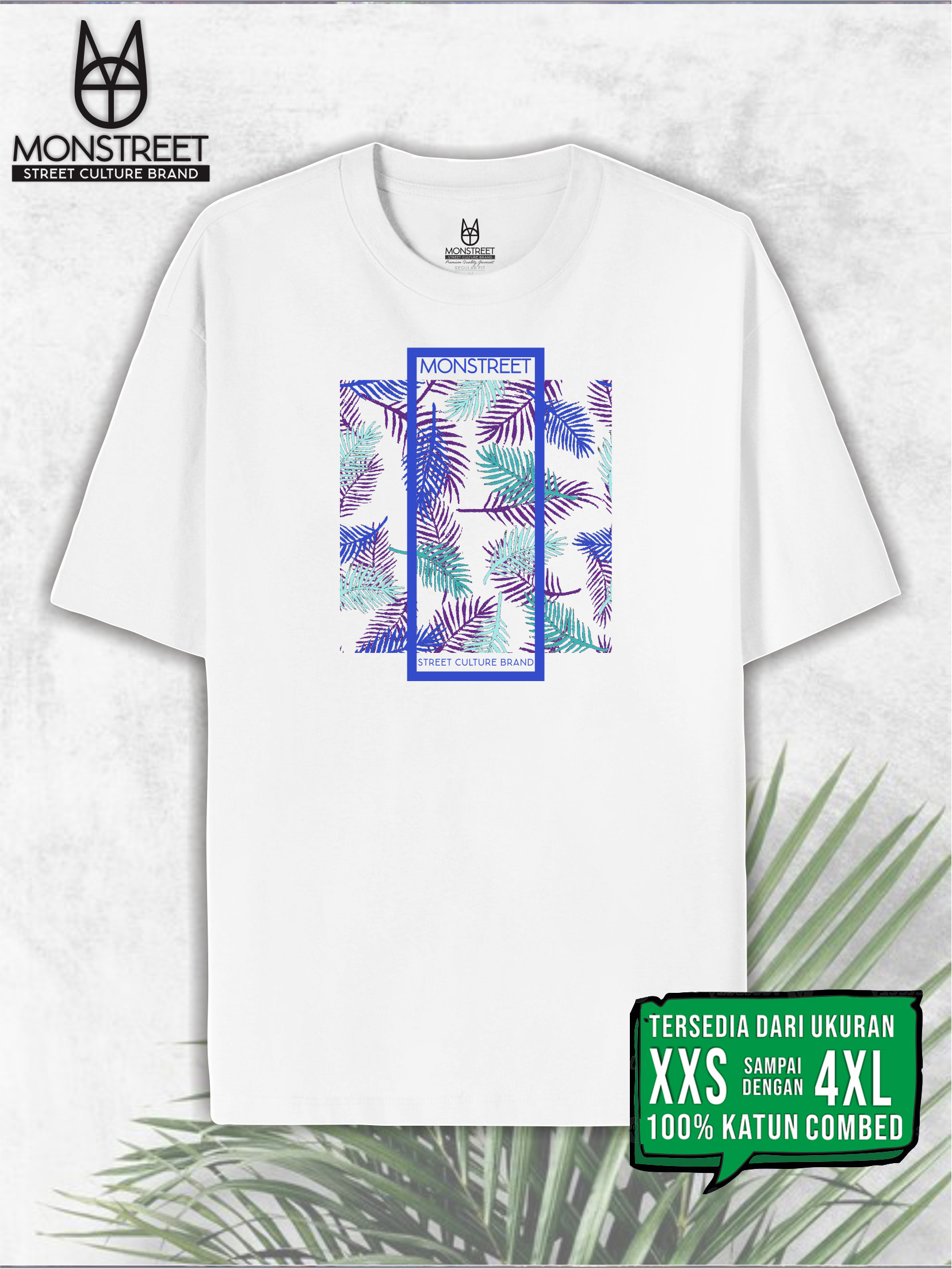 Monstreet Kaos Katun Combed 24S Grafis Reguler Fit Putih Tshirt UTR40 Cotton Combed 24S Graphic Tshi