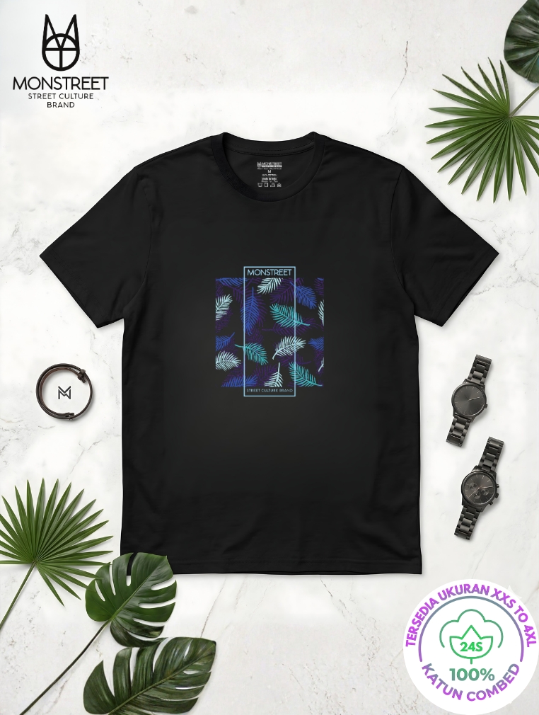 Monstreet Kaos Katun Combed 24S Grafis Reguler Fit Hitam Tshirt UTR40 Cotton Combed 24S Graphic Tshi