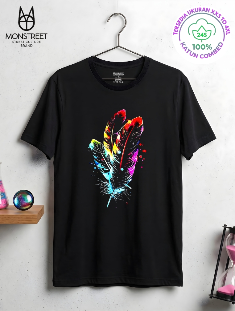 Monstreet Kaos Katun Combed 24S Grafis Reguler Fit Hitam Tshirt UTR28 Cotton Combed 24S Graphic Tshi