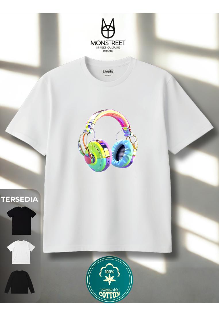 Monstreet Kaos Katun Combed 24S Grafis Reguler Fit Putih Tshirt UTR16 Cotton Combed 24S Graphic Tshi