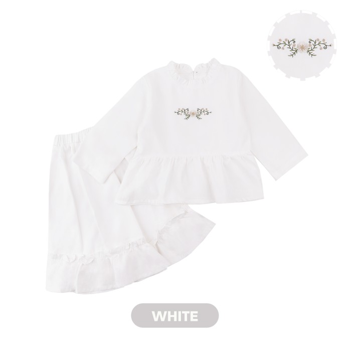 Mooi Heartmade Mooi Setelan Anak Perempuan Raya Collection Ghina Tunik Set - White
