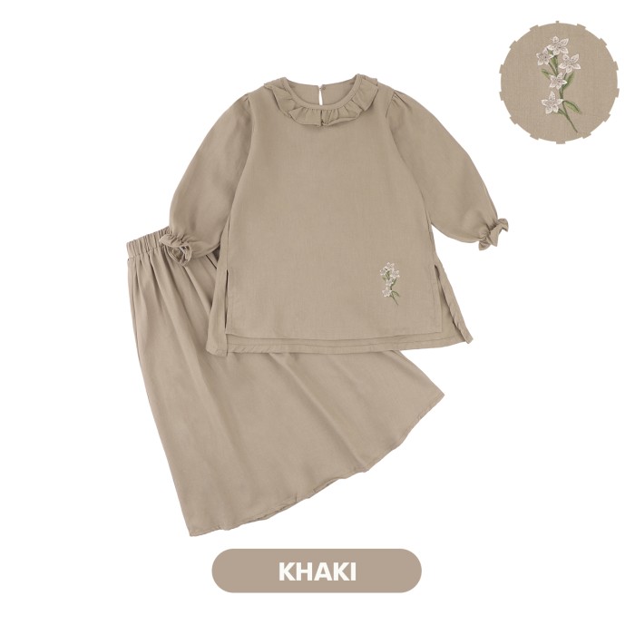 Mooi Heartmade Mooi Setelan Anak Perempuan Raya Collection Rayya Tunik Set - Khaki