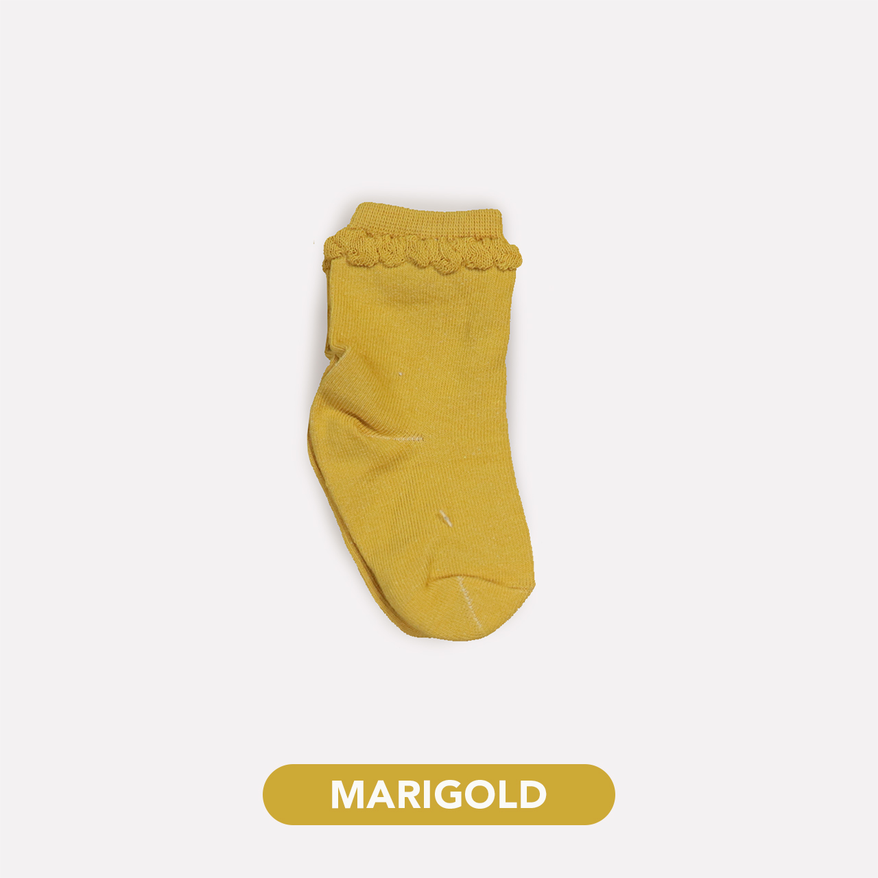 Mooi Heartmade Mooi Picot Socks Kaos Kaki Anak - Marigold