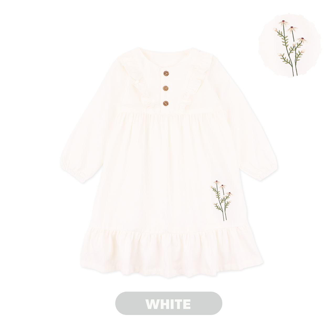 Mooi Heartmade Mooi Dress Anak Gamis Anak Perempuan Raya Collection Marwah Gamis - White