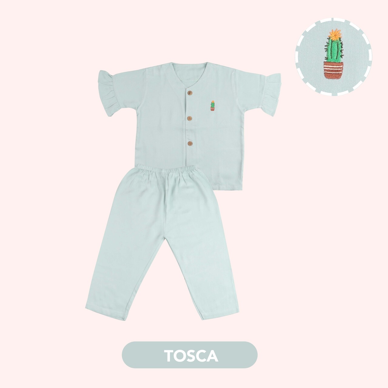 Mooi Heartmade Mooi Piyama Anak Baju Tidur Anak Ayumi Set - Tosca