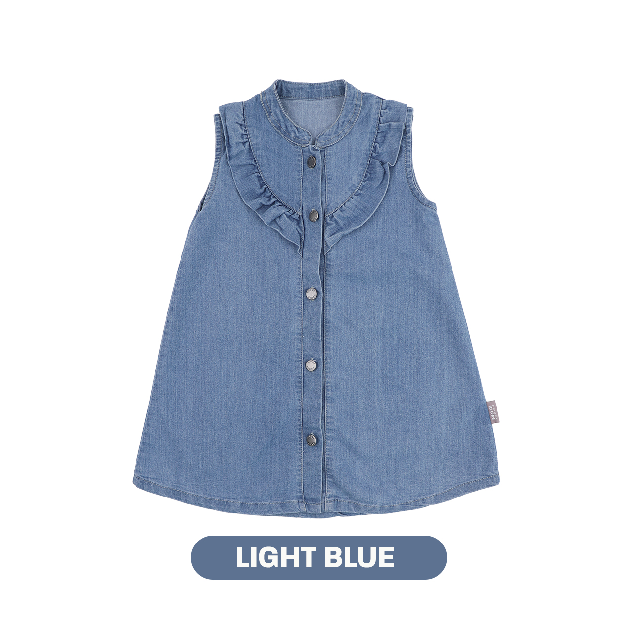 Mooi Heartmade Mooi Dress Jeans Anak Emiko Denim Dress - Light Blue