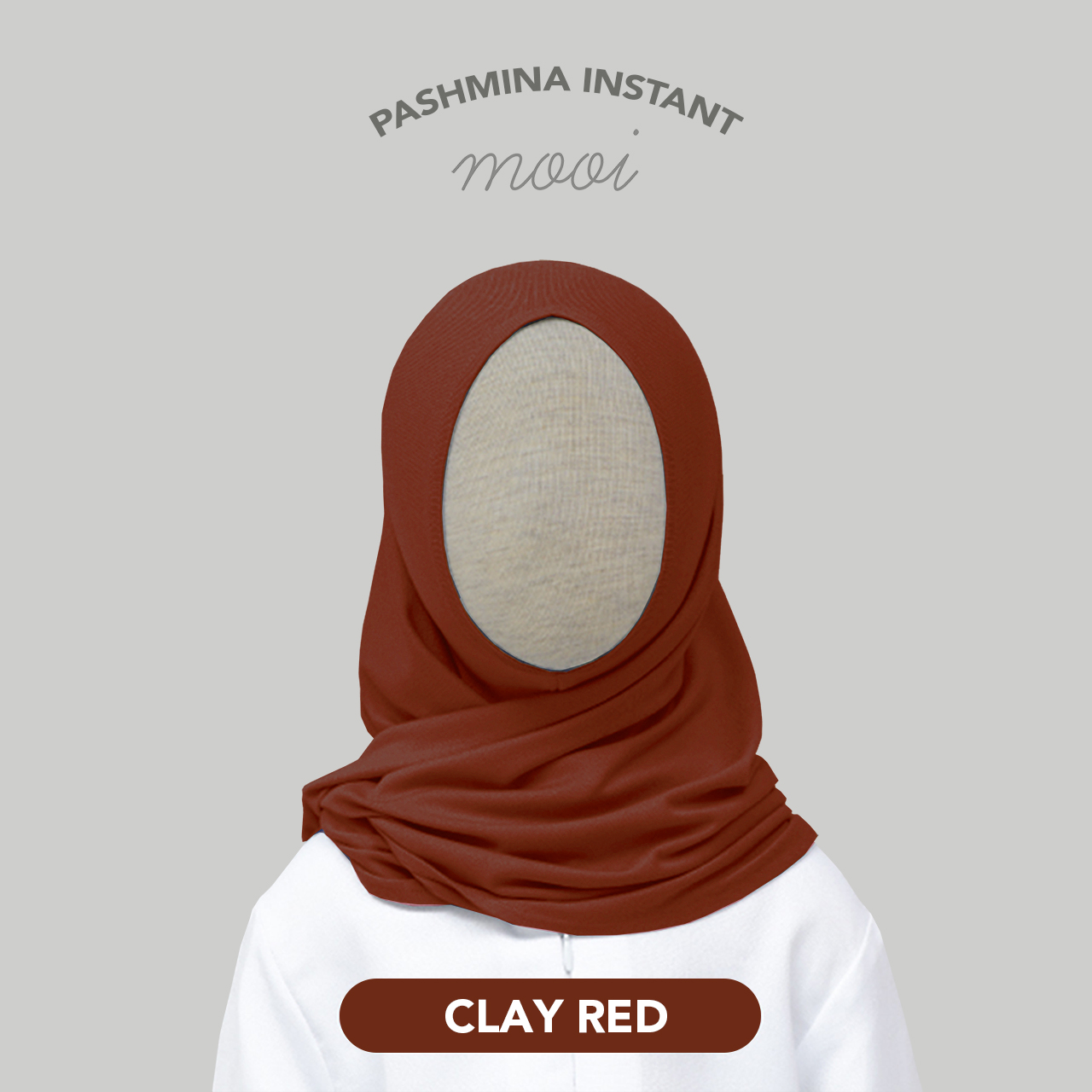 Mooi Heartmade Mooi Pashmina Instan Anak Hijab Anak V1 - Clay Red