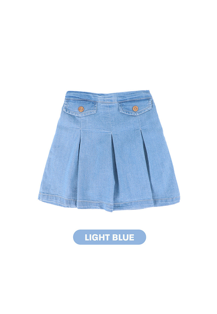 Mooi Heartmade Mooi Rok Celana Skort Jeans Anak Bora Denim Skort - Light Blue