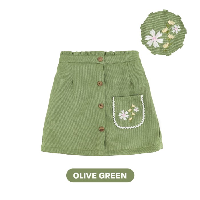 Mooi Heartmade Mooi Rok Celana Skort Anak Perempuan Claryn Skort Pants - Olive Green