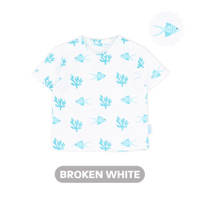 Mooi Heartmade Mooi X Dinda Puspitasari Kaos Anak Laki - Laki Ruhie Printed Tee - Broken White
