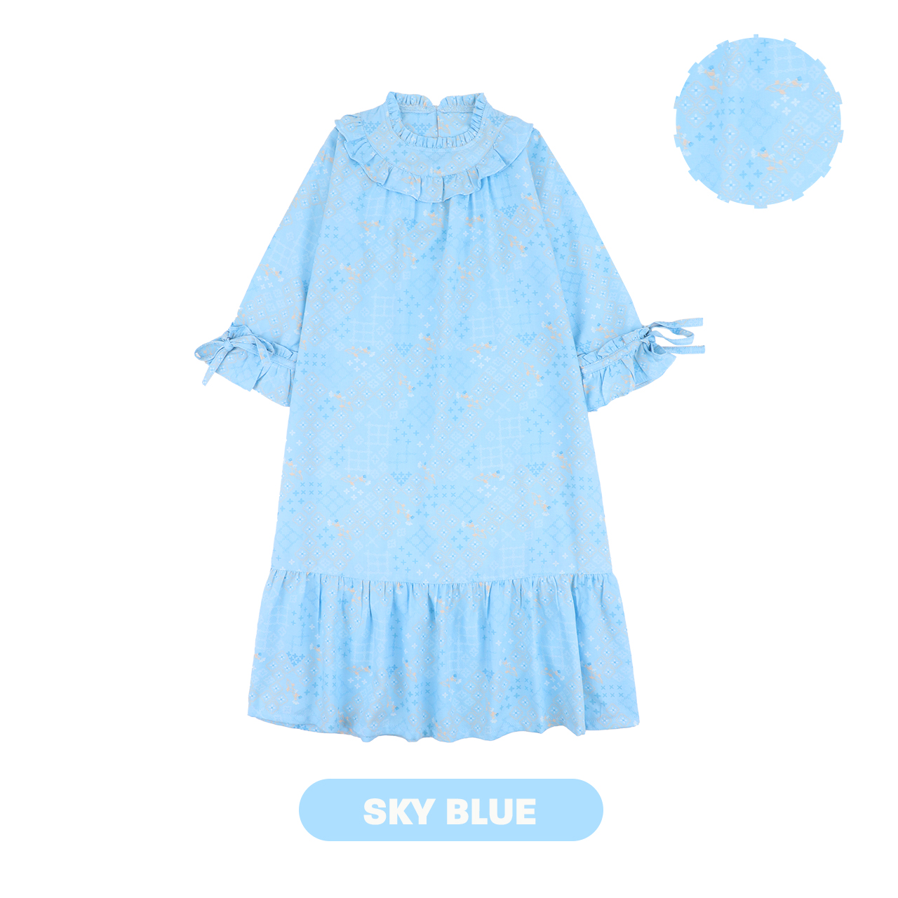 Mooi Heartmade Mooi Dress Anak Gamis Anak Perempuan Raya Collection Rayma Gamis - Sky Blue
