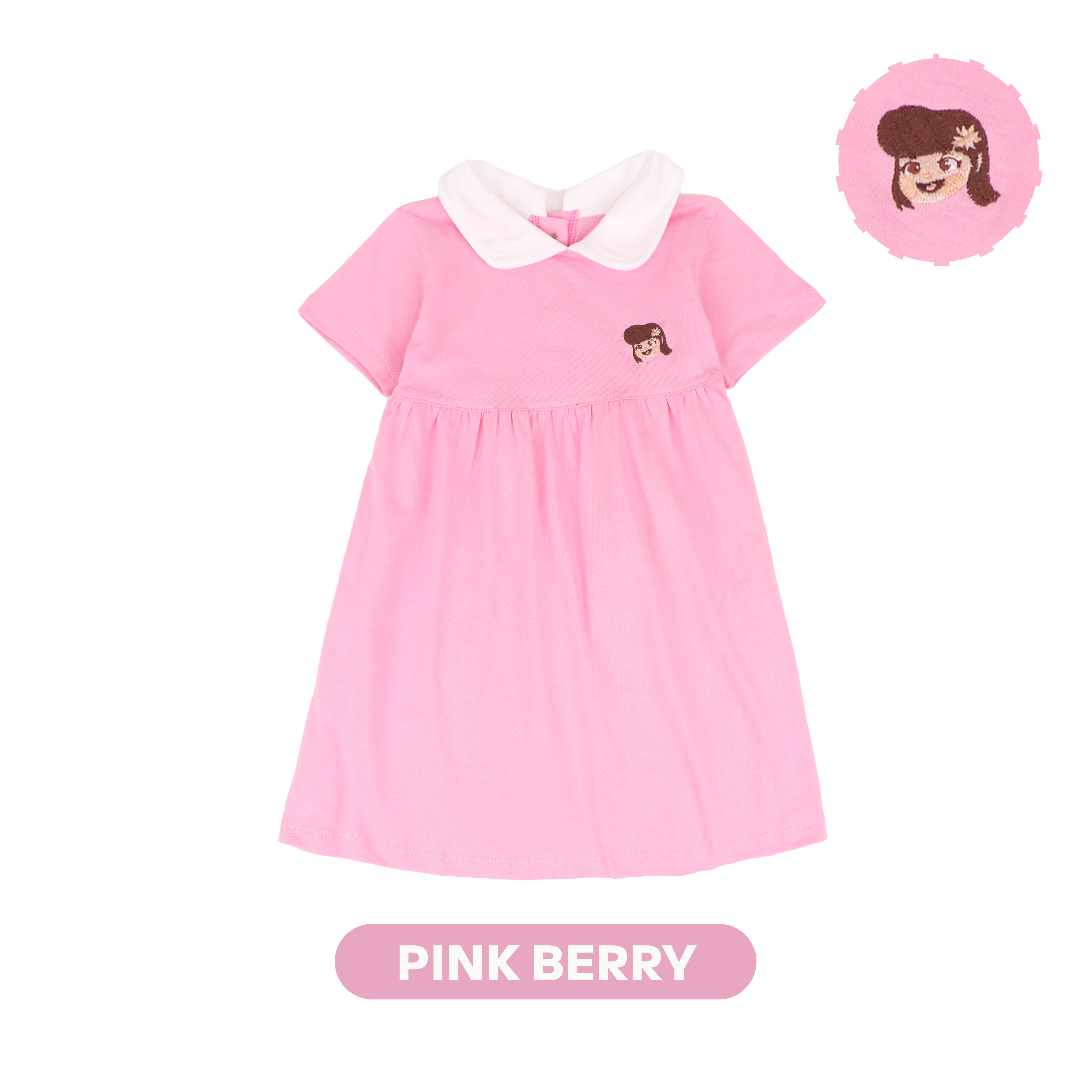 Mooi Heartmade Mooi x Jumbo Dress Anak Perempuan Meri Dress - Pink Berry