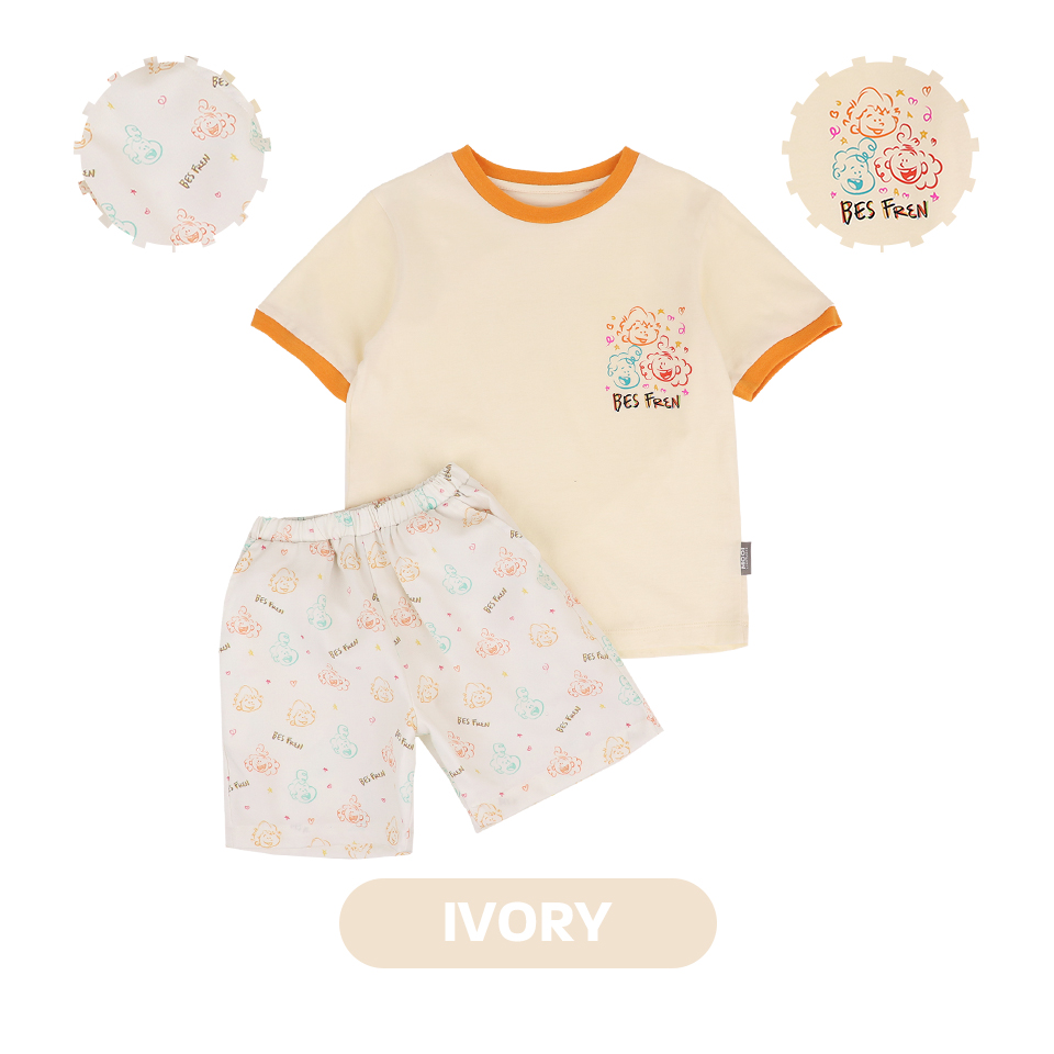 Mooi Heartmade Mooi x Jumbo Setelan Anak Vintage Set - Ivory