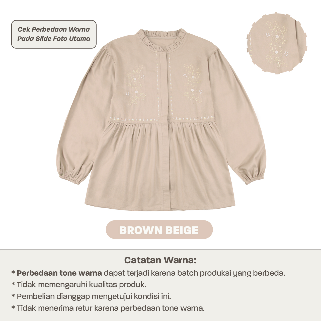 Mooi Heartmade Mooi Tunik Wanita Atasan Wanita Raya Collection Liyana Tunik Adult Basic Series 2026 