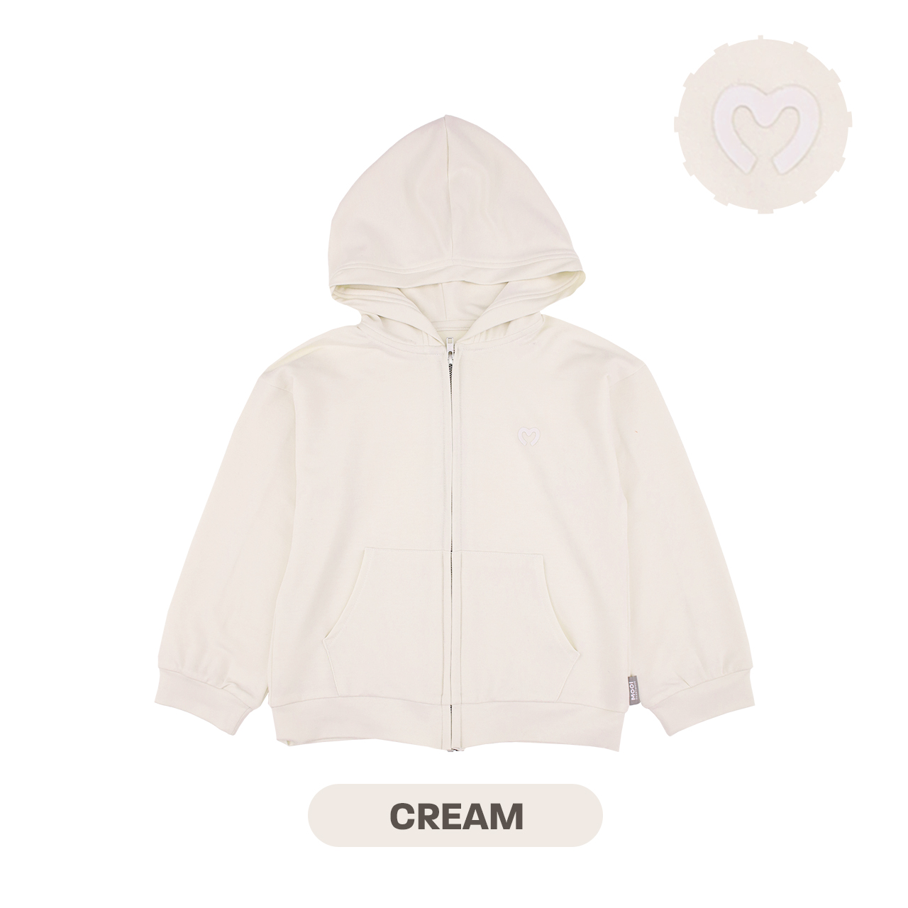 Mooi Heartmade Mooi Atasan Hoodie Panjang Anak Comfy Jacket Hoodie - Cream