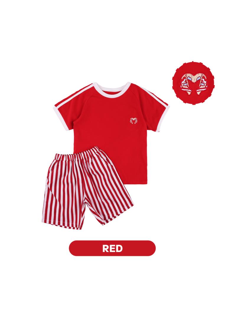 Mooi Heartmade Mooi Merdeka Kaos Kemerdekaan 17 Agustus Setelan Anak Merdeka Athletic Set - Red