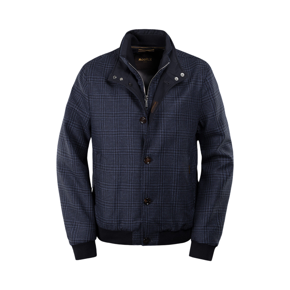 MOORER Bernie-LP6 Bomber Jacket with Double Collar Ocean