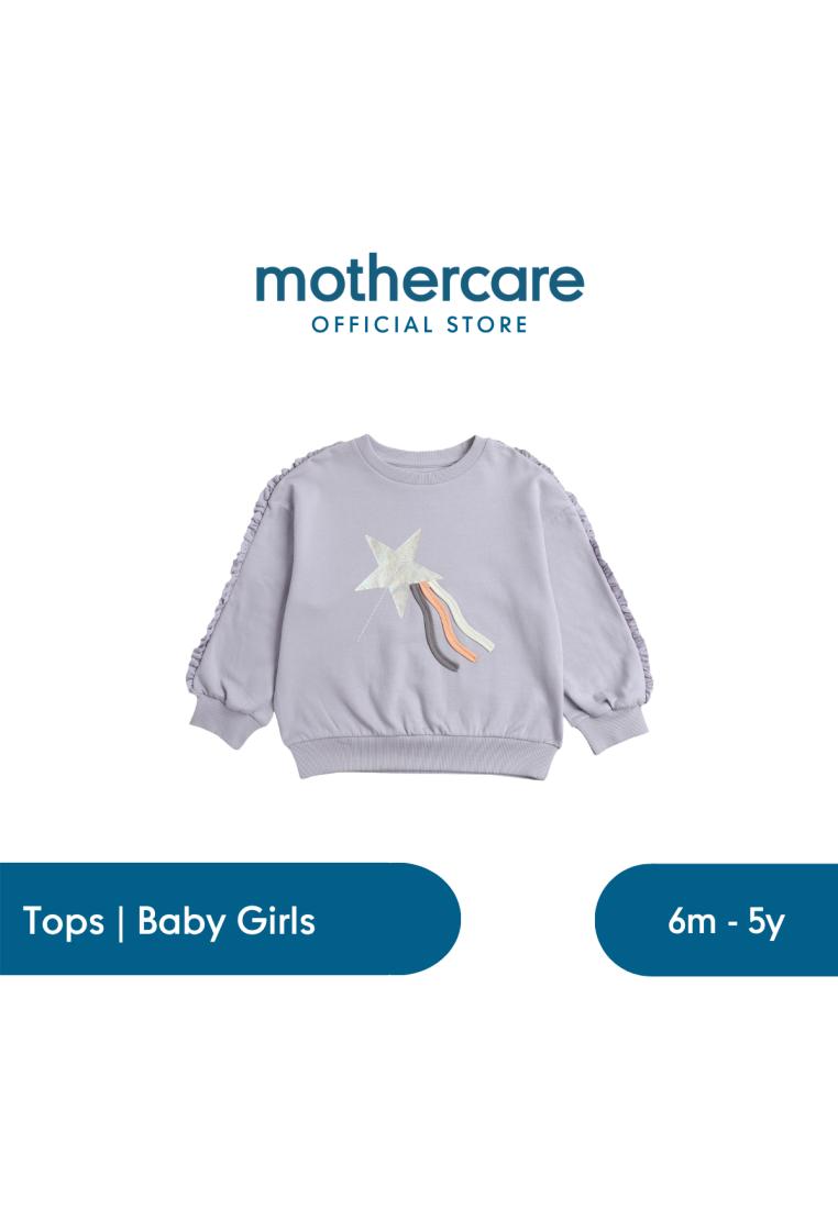 Mothercare Lilac Star Sweatshirt - Jaket Bayi Perempuan (Ungu)