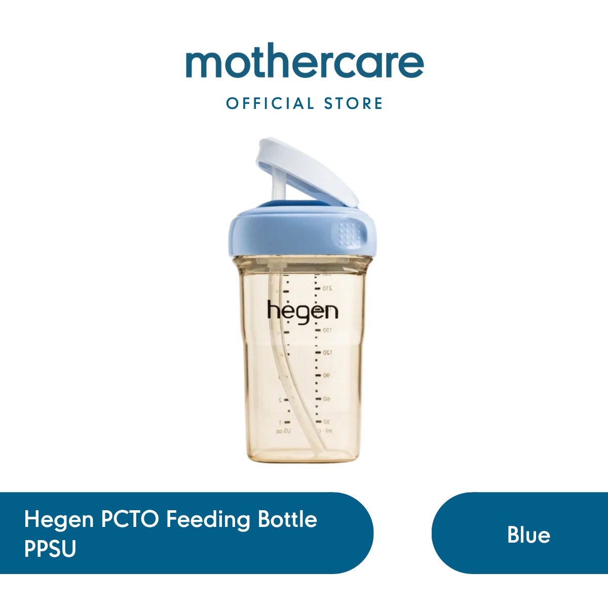 Mothercare Hegen PCTO Straw Cup PPSU 240ml Blue - Botol Minum Anak
