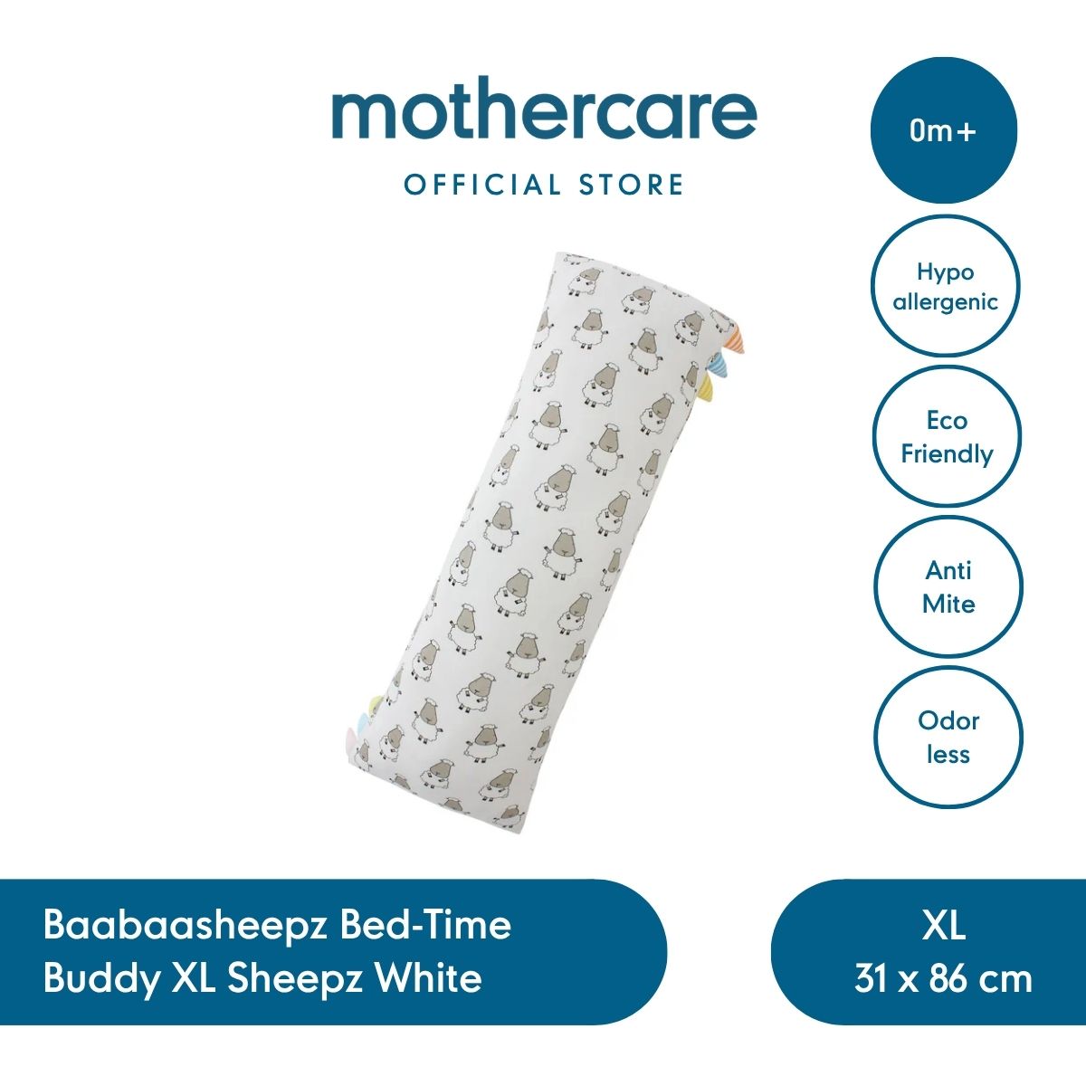 Mothercare Baabaasheepz Bed-Time Buddy XL Sheepz White - Bantal Bayi