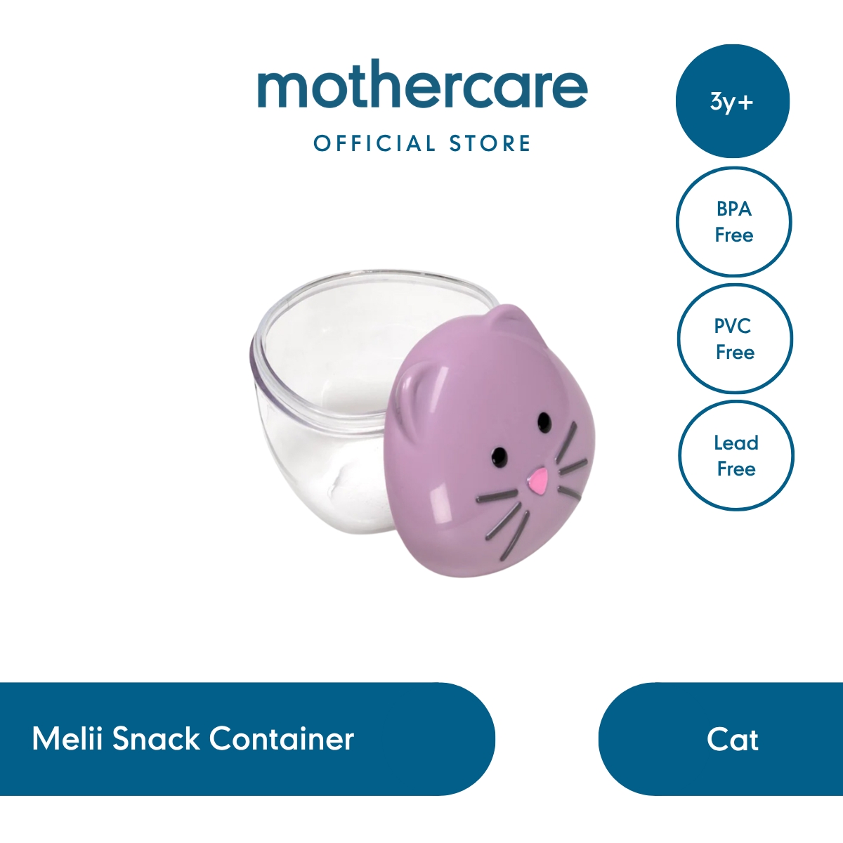 Mothercare Melii Snack Container Cat - Mangkok Camilan Anak Tempat Camilan Anak Premium BPA Free