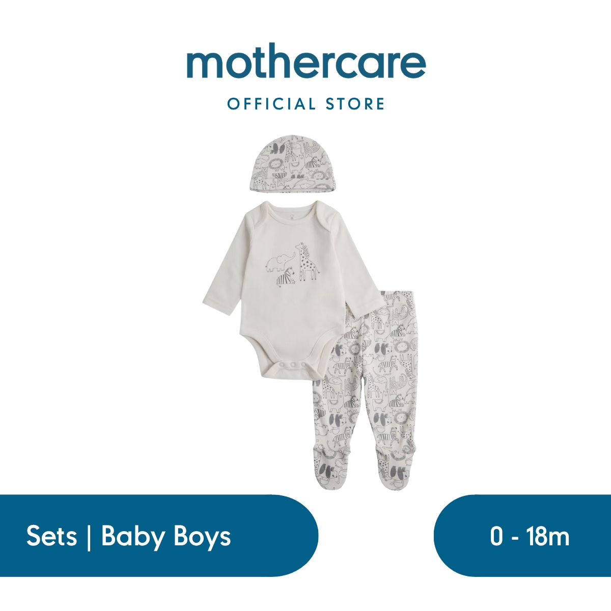 Mothercare 3-Piece Outfit Set - Set Baju Unisex (Putih)