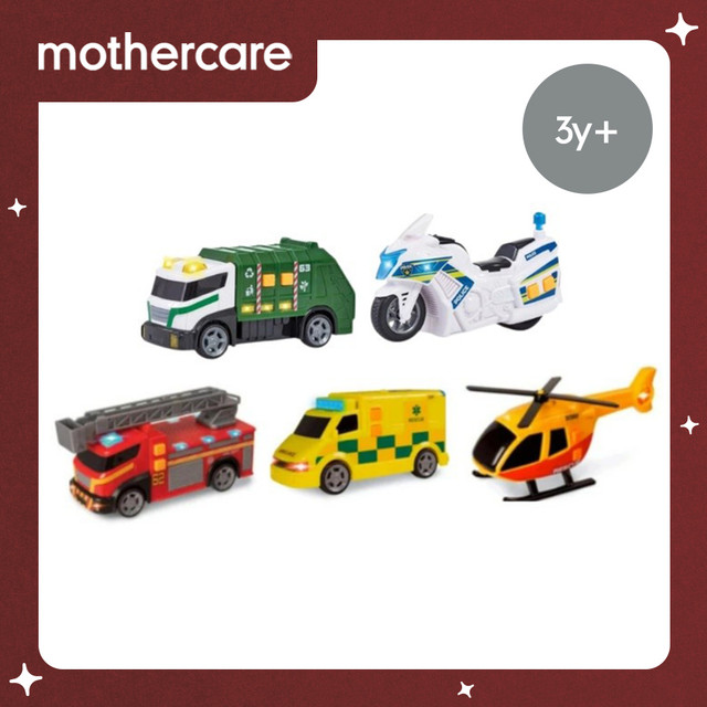Mothercare ELC Big City Lights & Sounds Vehicle Toys - Mainan Pretend Play Mobil Mobilan Motor Helik