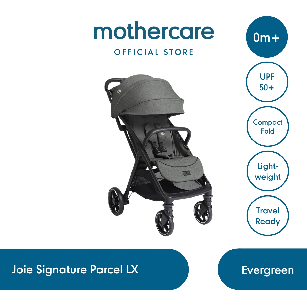 Mothercare Joie Signature Parcel LX Lightweight Stroller Evergreen - Kereta Dorong Bayi