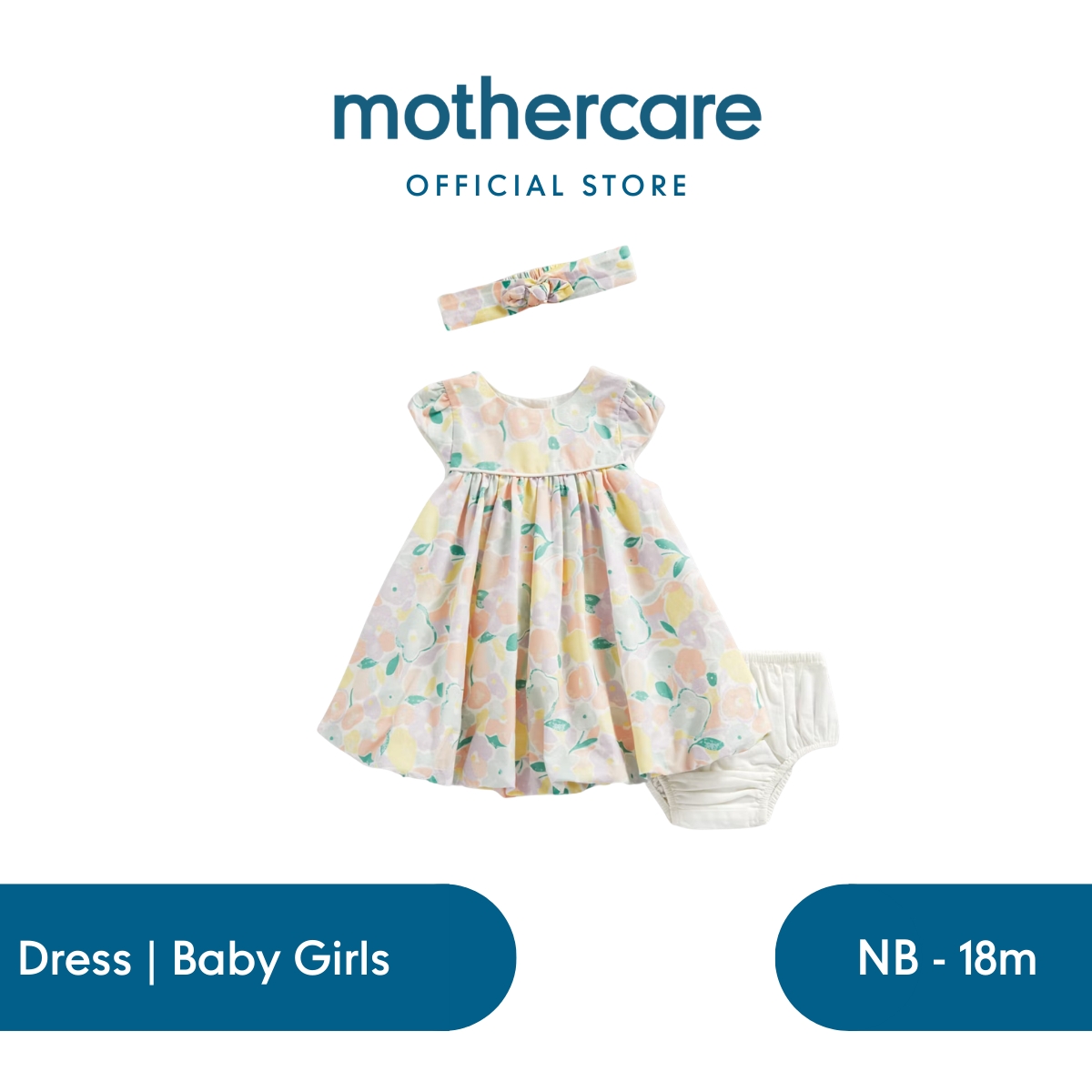 Mothercare Puff-Ball Dress, Knickers and Headband Set - Dress Bayi Perempuan (Multi)