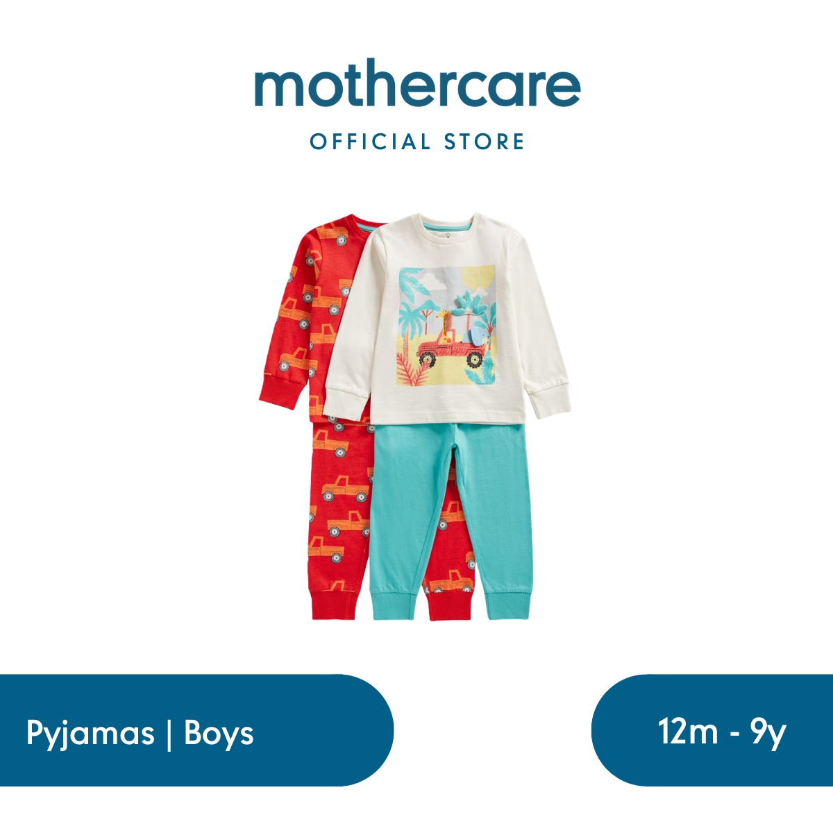 Mothercare 2 Pack Truck Lift-the-Flap Pyjamas - Piyama Bayi Laki-laki (Multi)