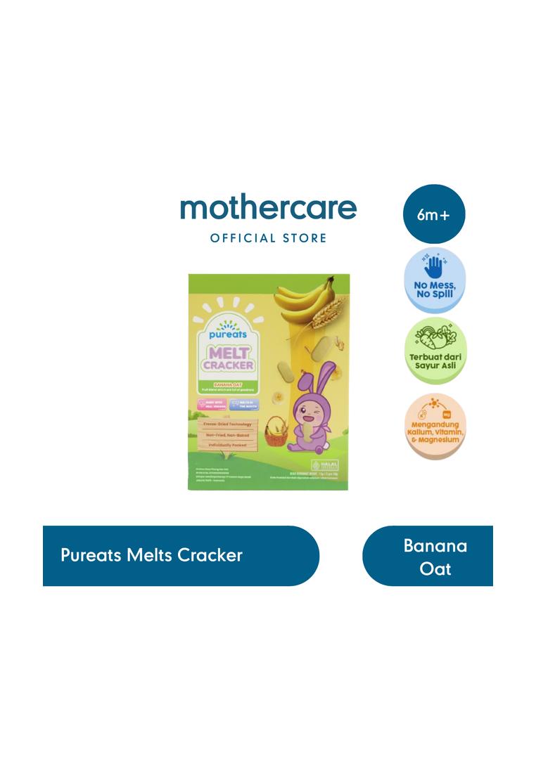 Mothercare Pureats Melt Cracker Banana Oat - Cemilan Anak Sehat, Snack Bayi Buah Sayur Freeze Dried