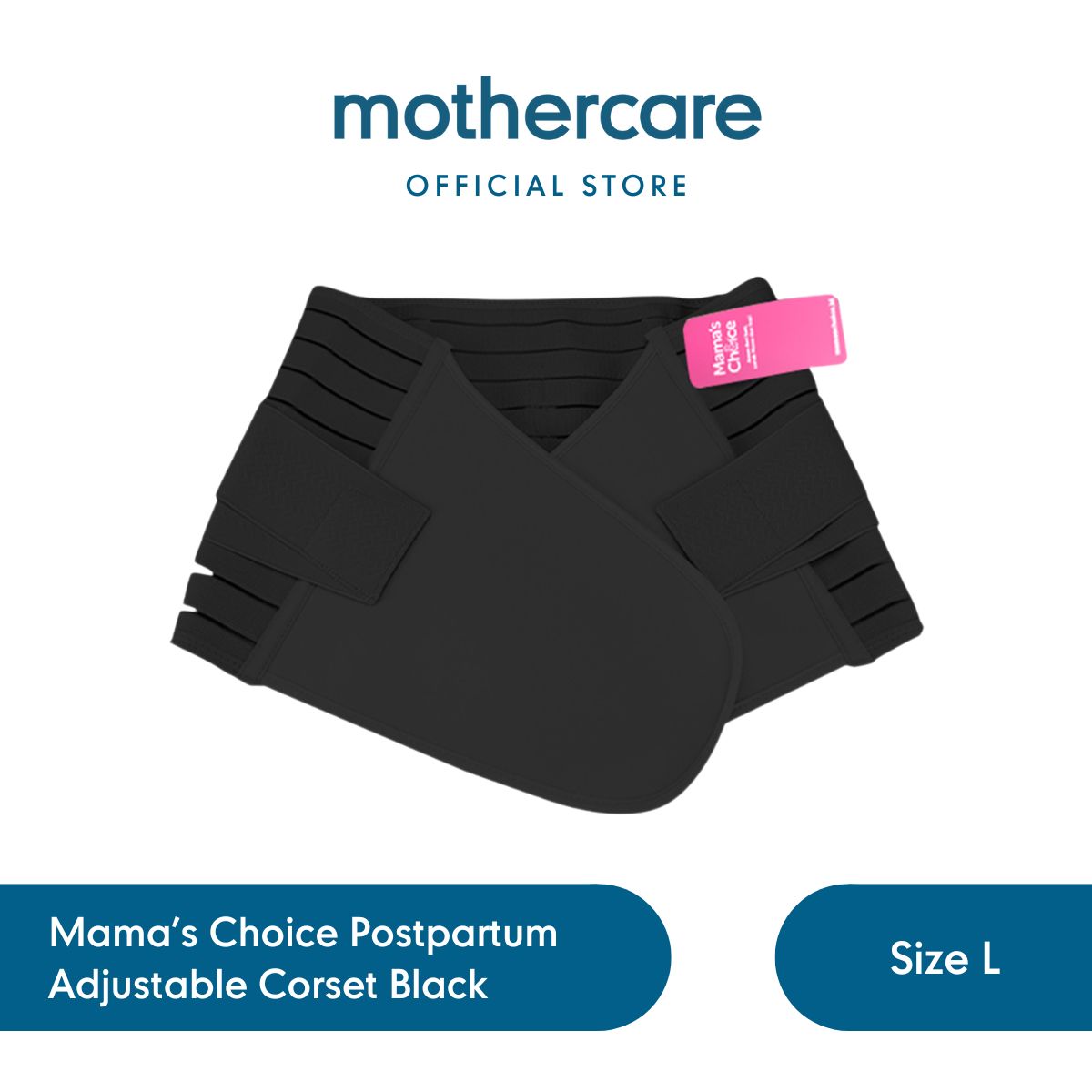 Mothercare Mama's Choice Post Partum Black Corset L - Korset Ibu Hamil (Large)