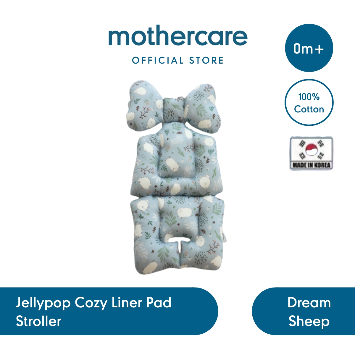 Mothercare Jellypop Cozy Liner Pad Stroller Dream Sheep - Alas Duduk Stroller Anak Bayi