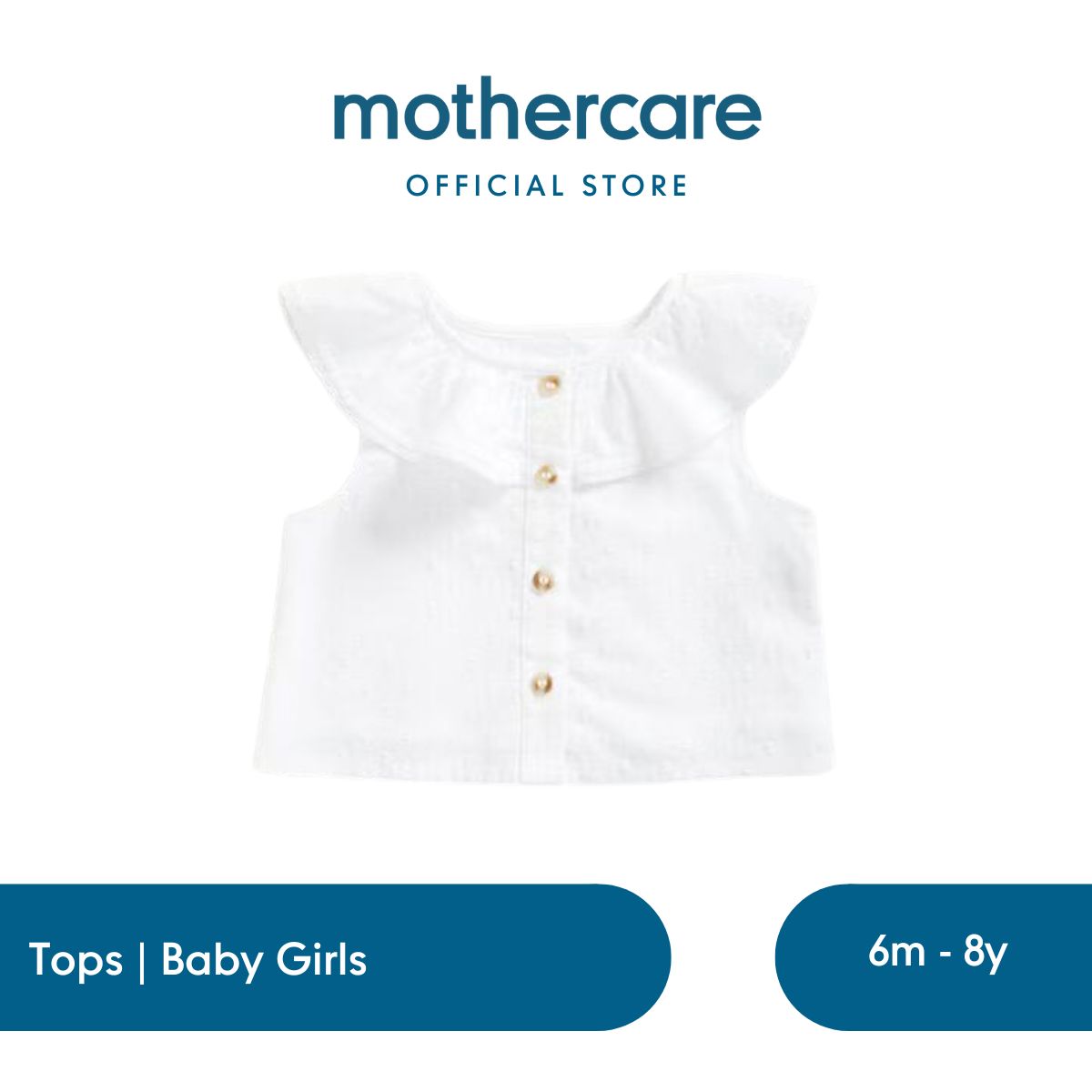 Mothercare White Dobby Blouse - Atasan Blus Bayi Perempuan (Putih)