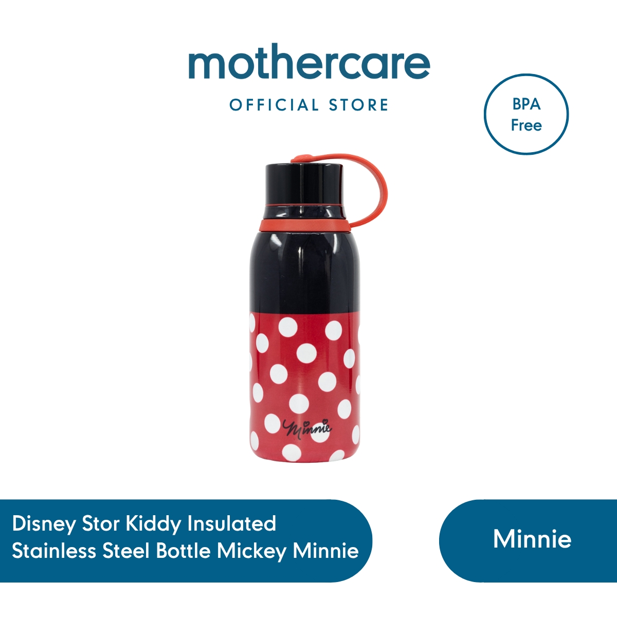 Mothercare Disney Stor Kiddy Insulated Stainless Steel Bottle Minnie 330ml - Botol Minum Anak Tahan 