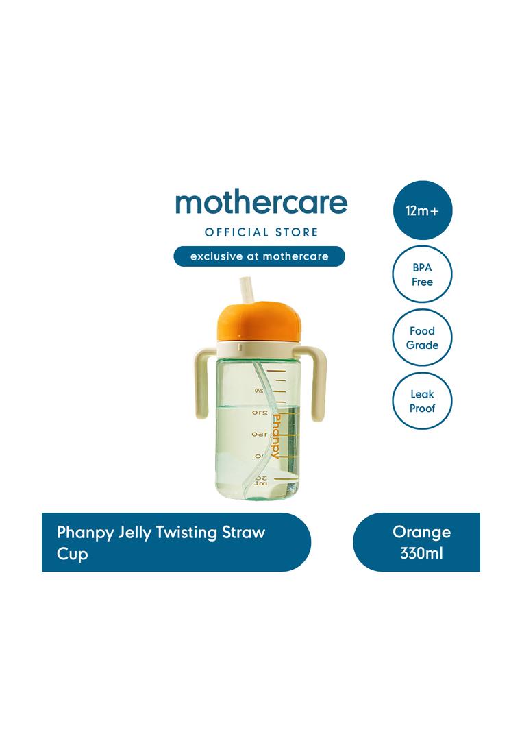 Mothercare Phanpy Jelly Twisting Straw Cup Orange 330ml - Botol Minum Sedotan Bayi BPA Free