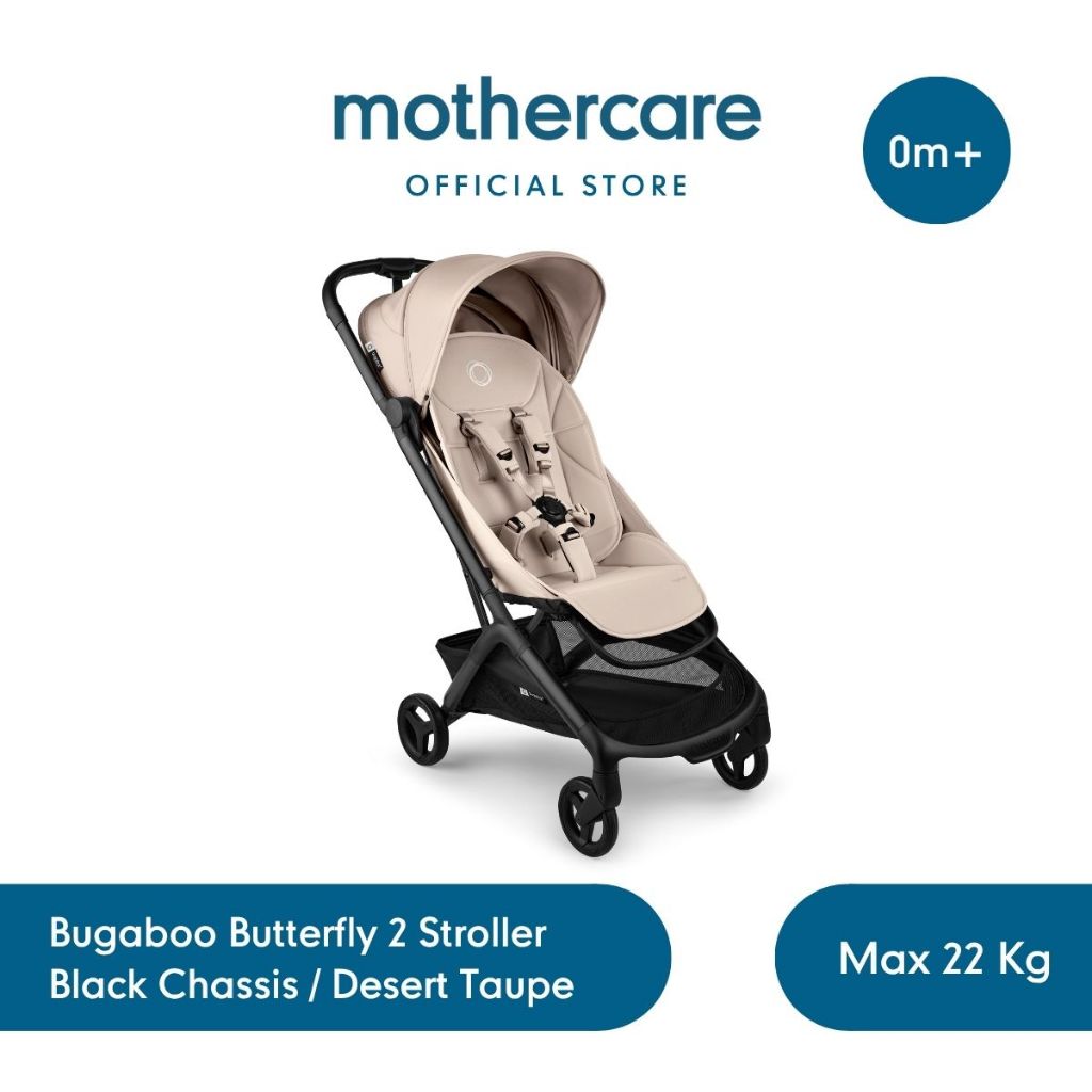 Mothercare Bugaboo Butterfly 2 Stroller Black Chassis / Desert Taupe - Kereta Dorong Bayi
