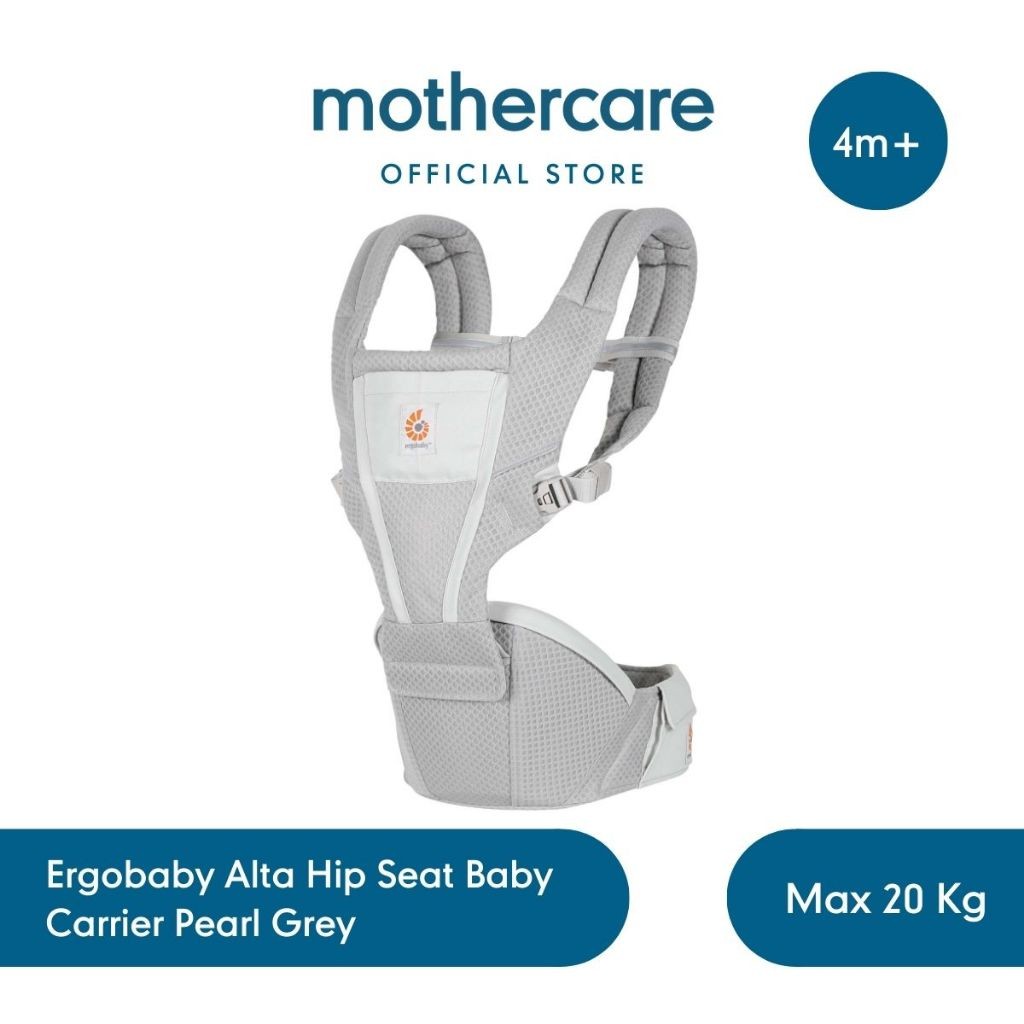 Mothercare Ergobaby Alta Hip Seat Baby Carrier Pearl Grey - Gendongan Bayi