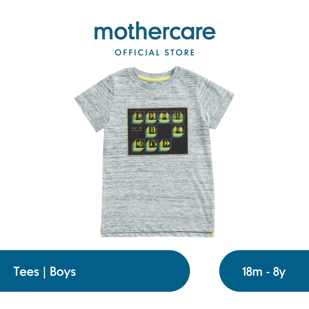 Mothercare Lenticular T-Shirt - Kaos Anak Laki-laki (Abu-abu)