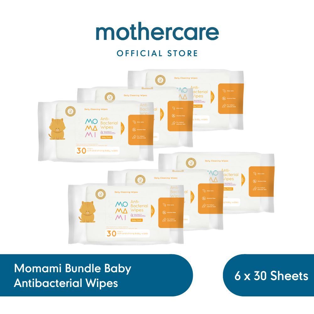Mothercare Bundle Momami Antibacterial Wipes 6pk - Tisu Basah Bayi Anak (Mothercare)