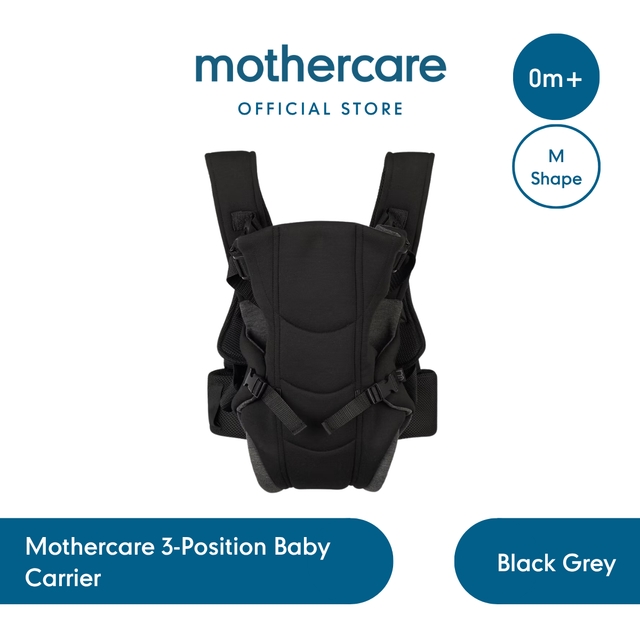 Mothercare 3-Position Baby Carrier Black - Gendongan Bayi Newborn Depan M Shape