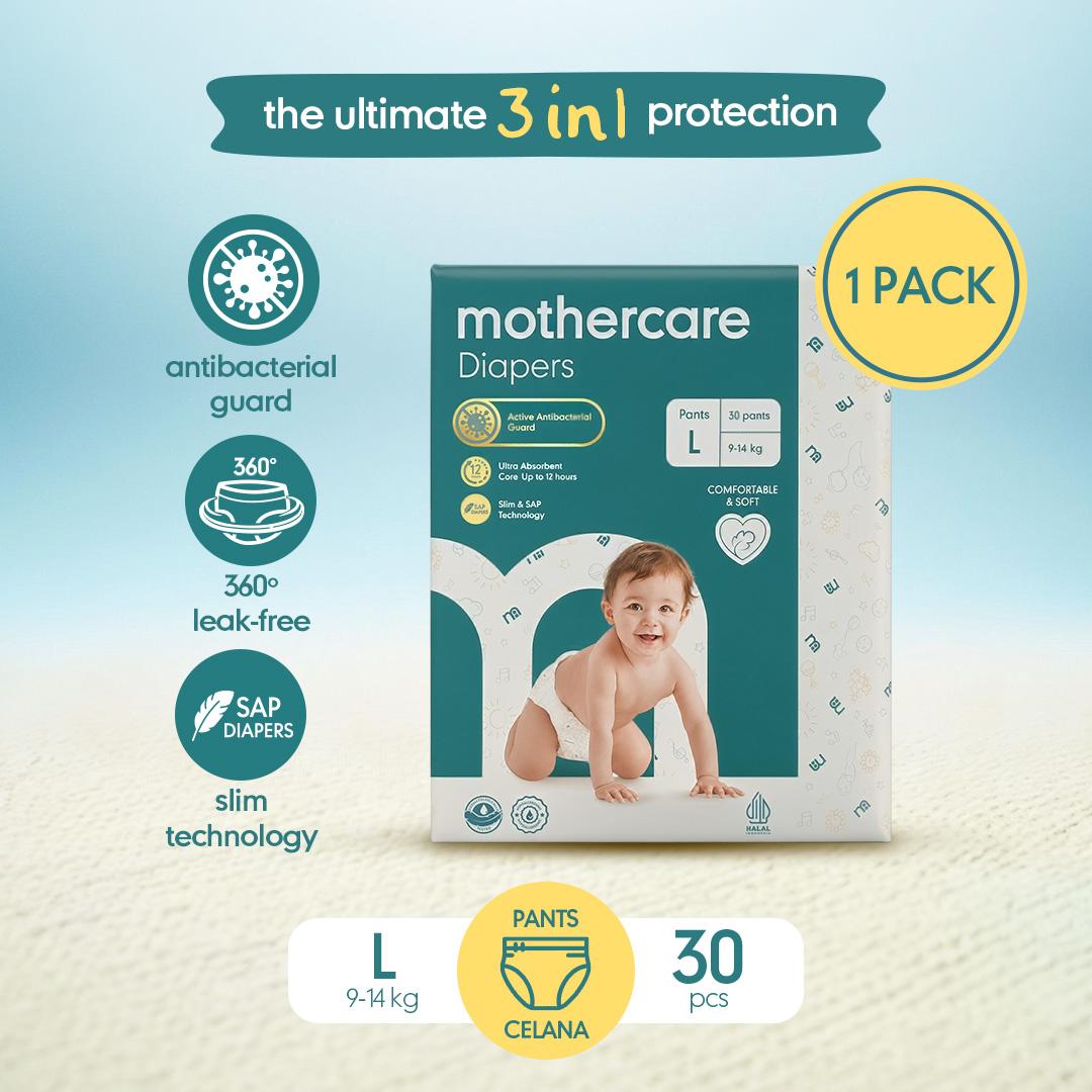 Mothercare 1 PACK Mothercare Diapers Pants L30 - Popok Celana Tape Bayi | Antibakterial | SAP