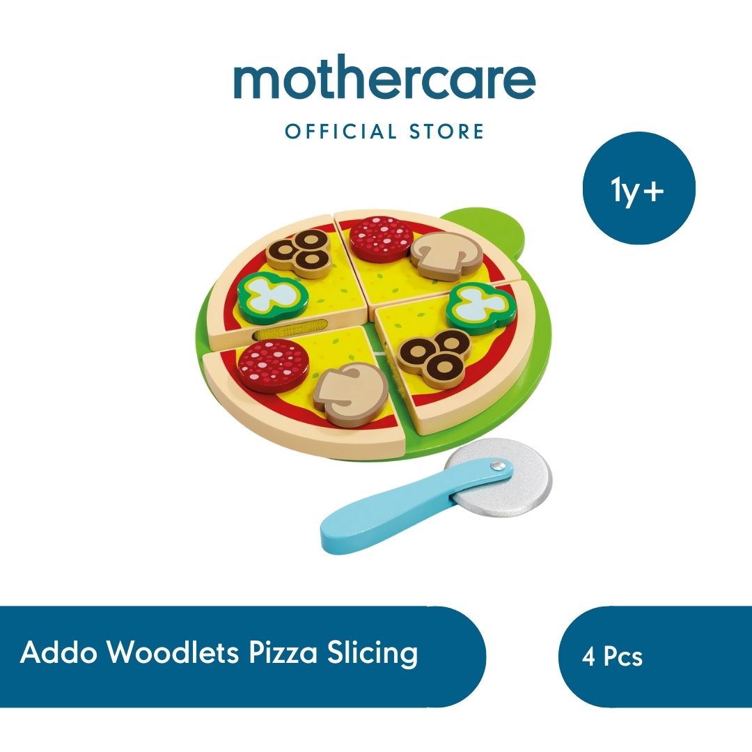 Mothercare Addo Woodlets Pizza Slicing - Mainan Masak Masakan Kayu Anak