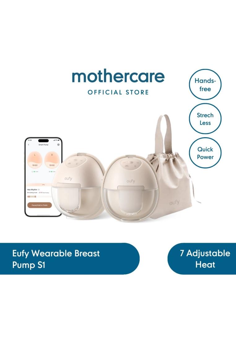 Mothercare eufy Wearable Breast Pump S1 - Pompa ASI Pintar Elektrik Handsfree dengan Terapi Hangat H