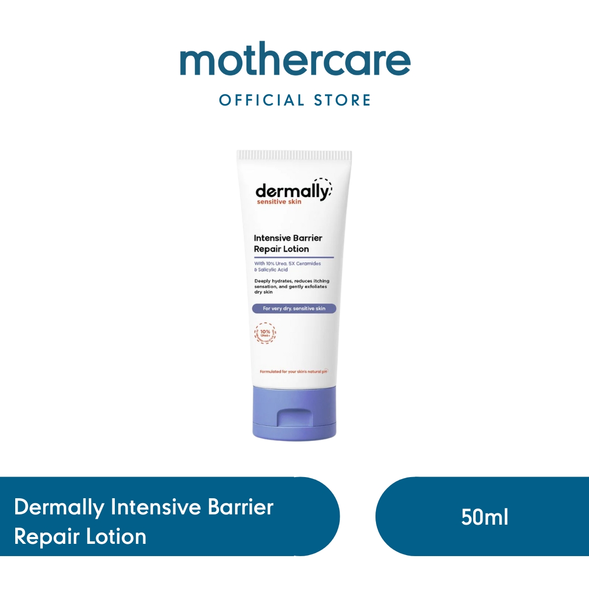 Mothercare Dermally Intensive Barrier Repair Lotion 50ml - Losion Pelembab Badan Urea 10% untuk Kuli