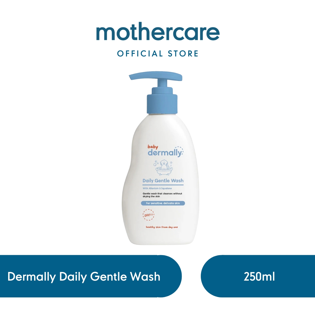 Mothercare Dermally Daily Gentle Wash 250ml - Sabun Mandi Bayi Untuk Kulit Sensitif dan Eksim