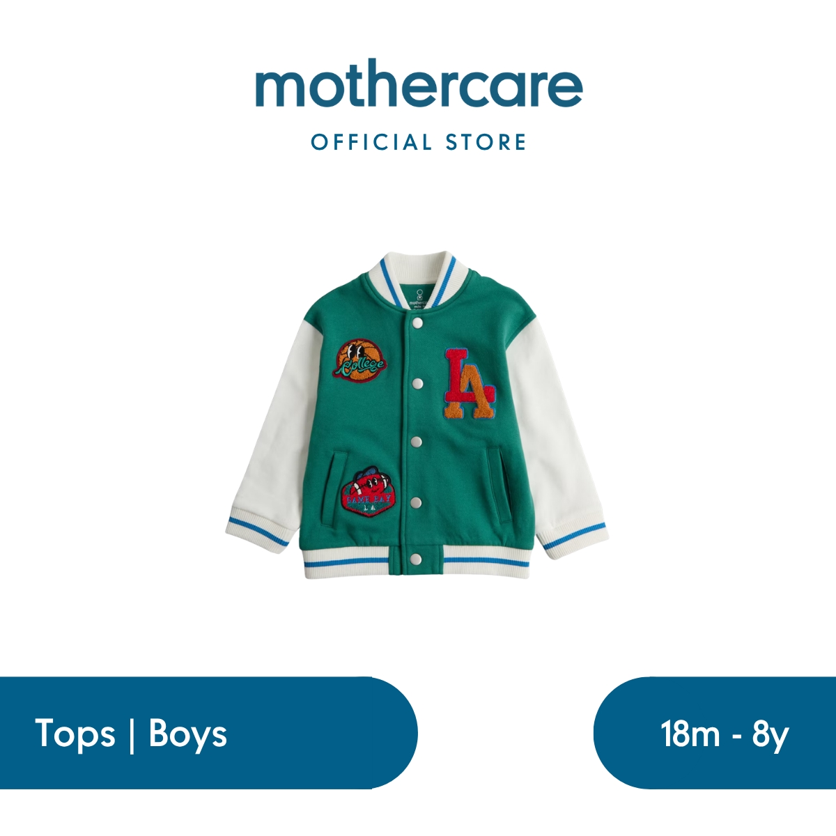 Mothercare Green Varsity Jacket - Kaos Anak Laki-laki (Hijau)