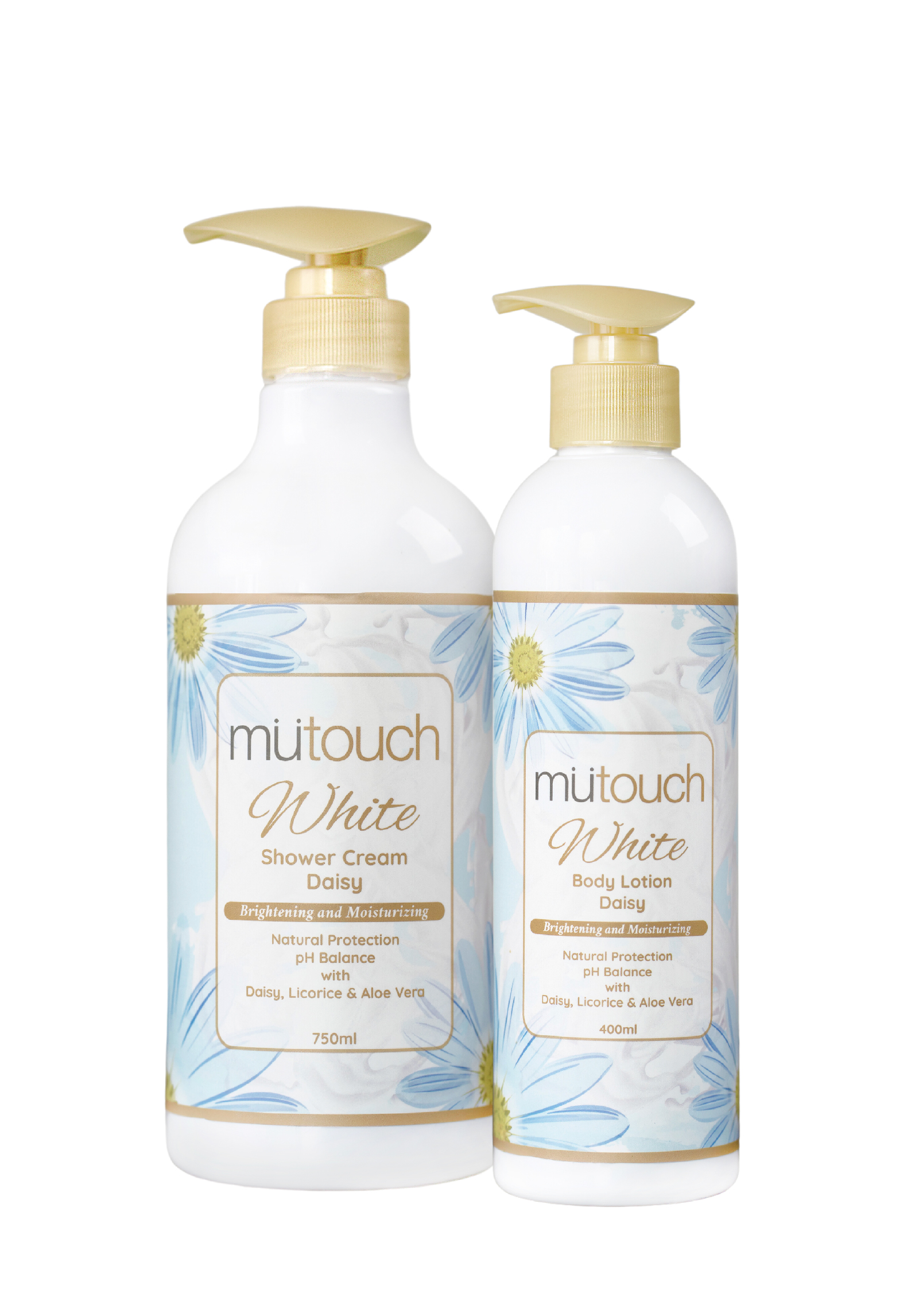 Mutouch White Brightening Set - DAISY - Shower 750ml + Lotion 400ml - Perawatan Tubuh