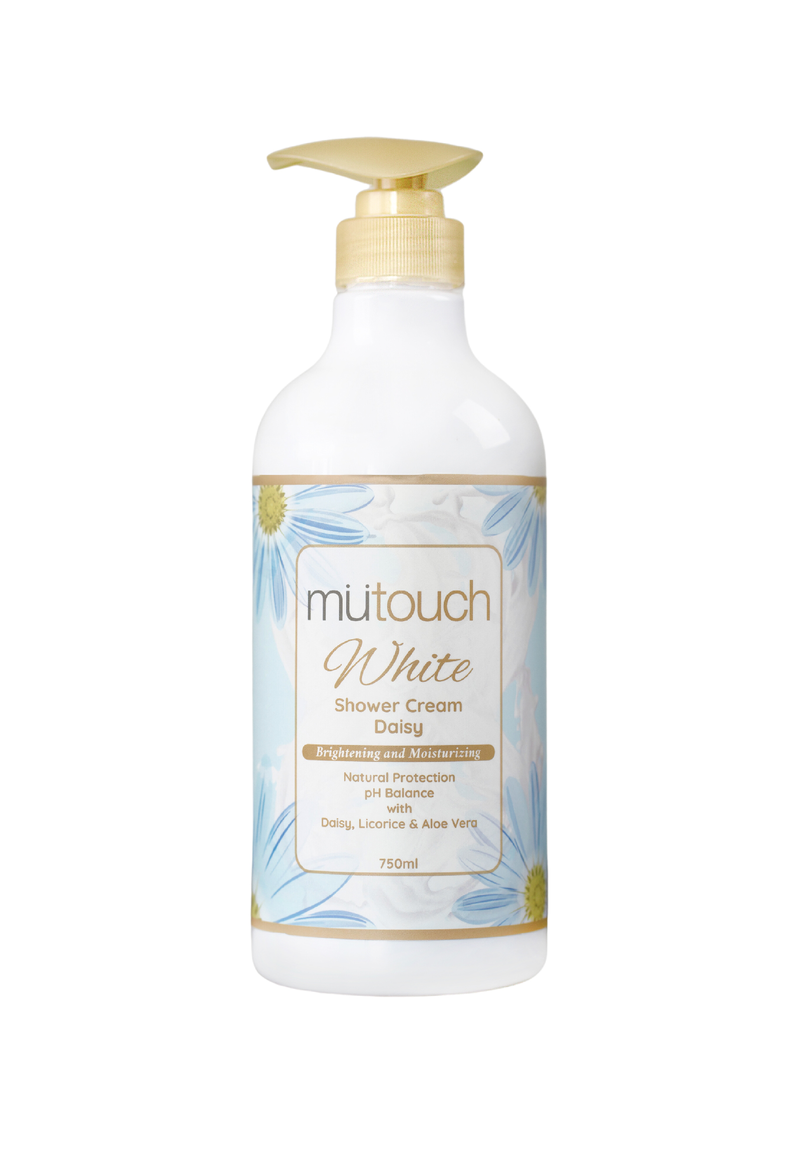 Mutouch White Shower Cream Brightening and Moisturizing – Daisy 750ml (Sabun Mandi Mencerahkan Kulit