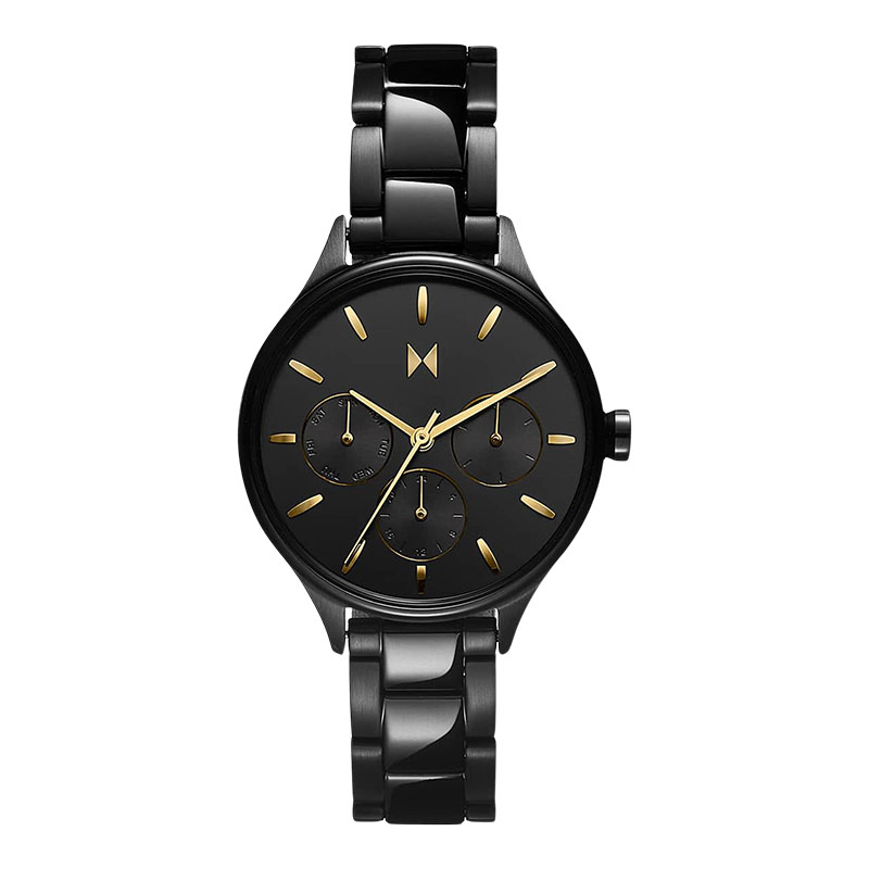 MVMT Jam Tangan Wanita MVMT Reina 28000238-D Ripple Black Dial Black Stainless Steel Strap